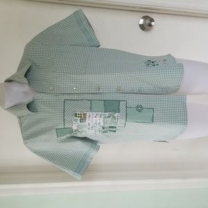 KORET Green/white Embroidery Blouse.sz.L.
